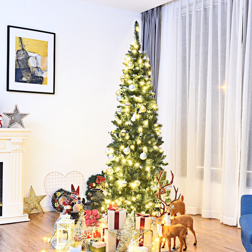 7.5 ft Pre-Lit Hinged Pencil Christmas Tree  product image