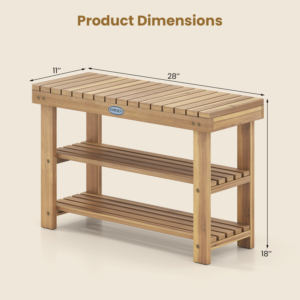 3-Tier Wood Shoe Rack Organizer product image