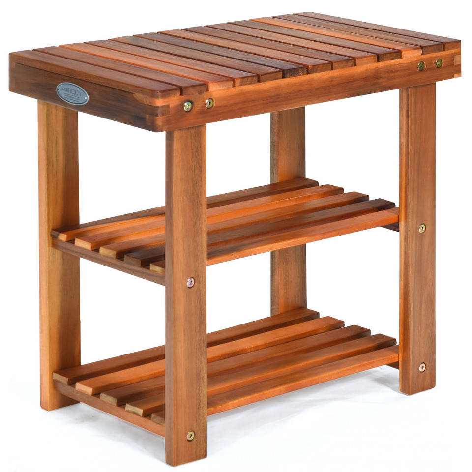 3-Tier Wood Shoe Rack Organizer product image
