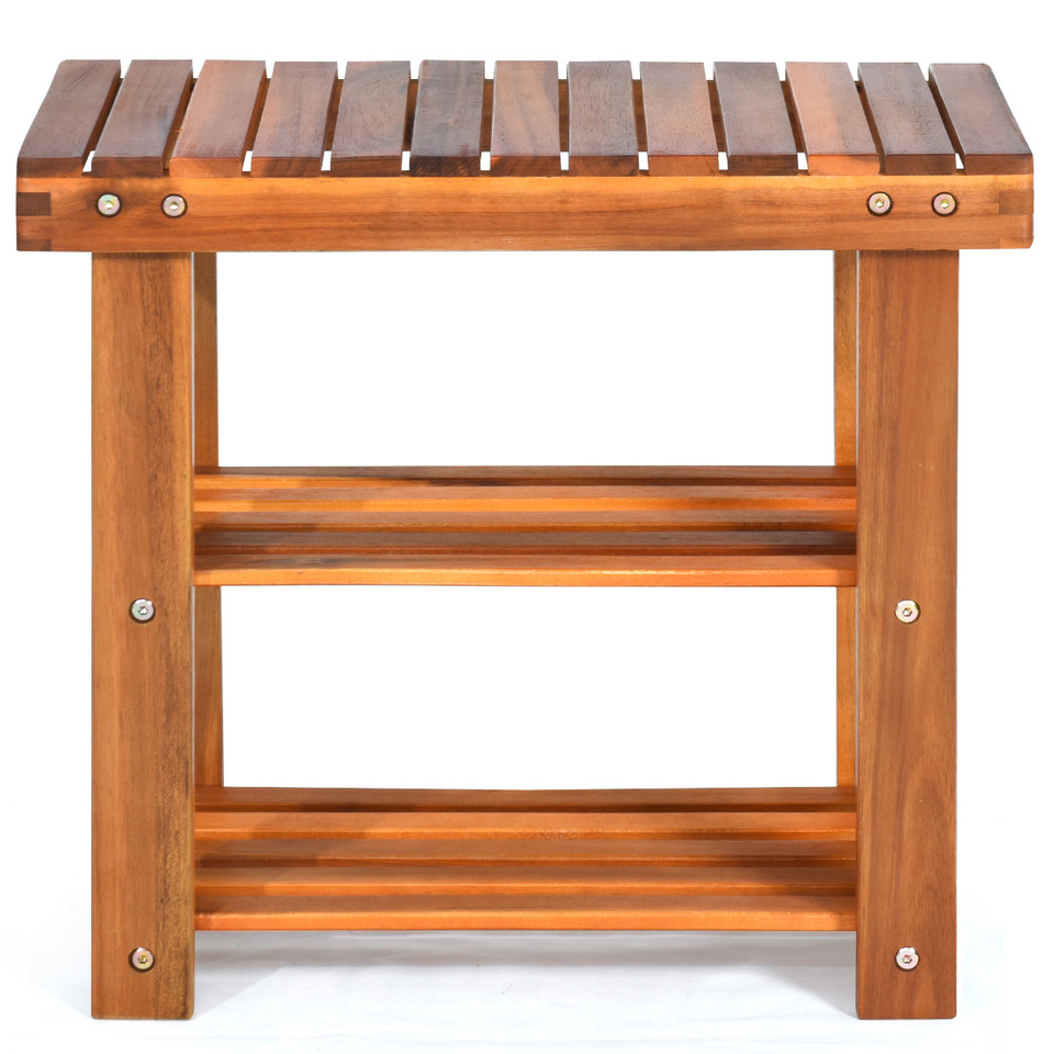 3-Tier Wood Shoe Rack Organizer product image