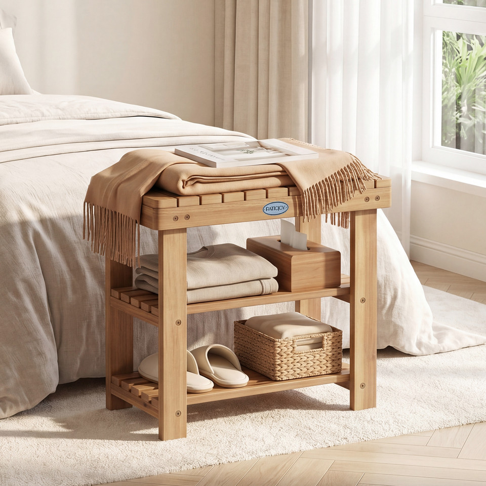 3-Tier Wood Shoe Rack Organizer product image