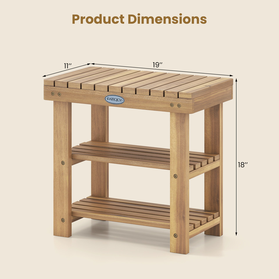 3-Tier Wood Shoe Rack Organizer product image