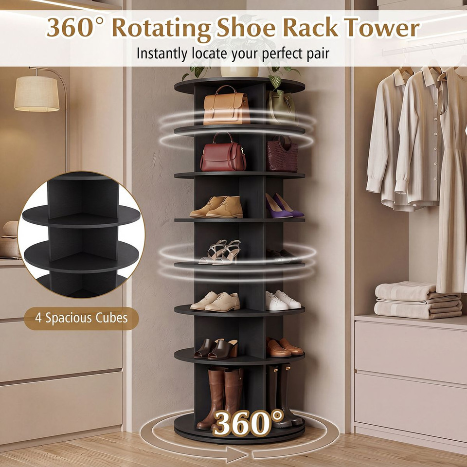 7-Tier Rotating Shoe Rack Tower product image