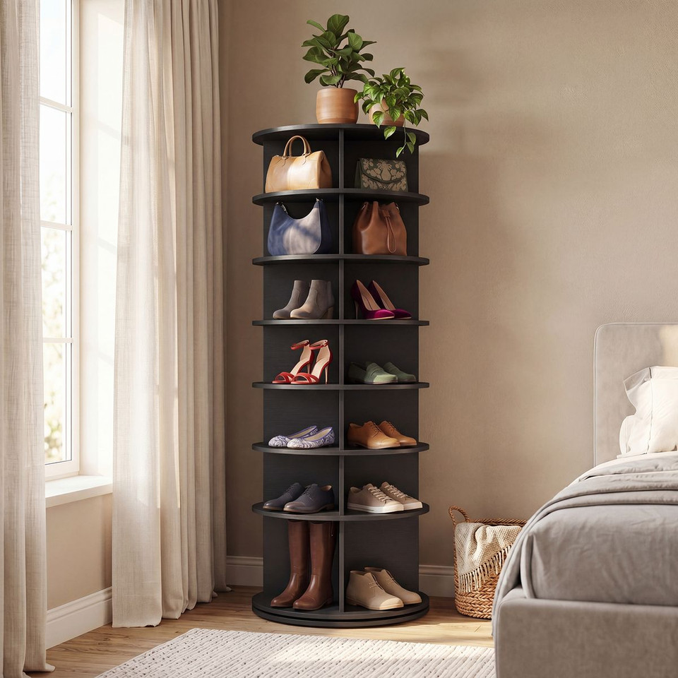 7-Tier Rotating Shoe Rack Tower product image