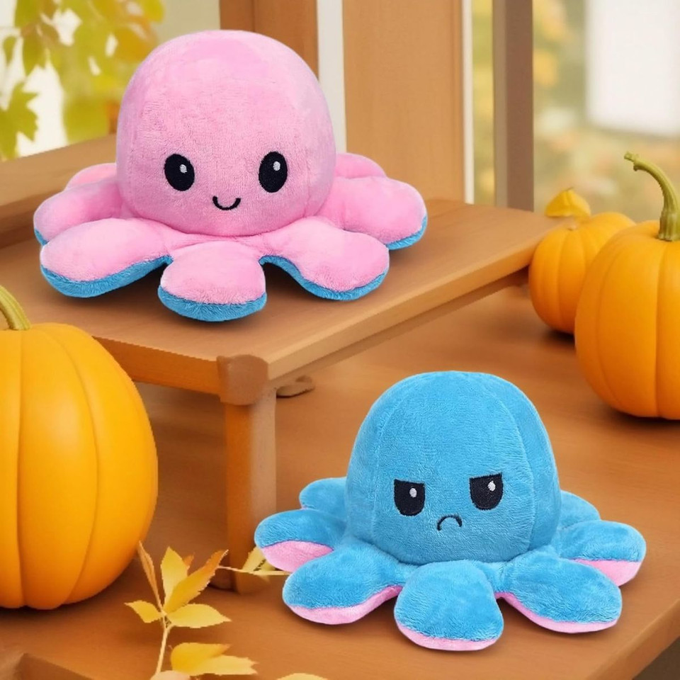 Reversible Happy/Sad Octopus Plush Toy (8") product image