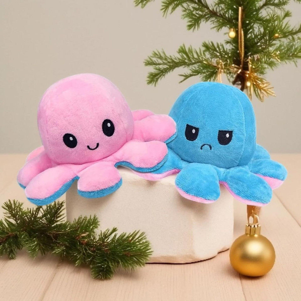Reversible Happy/Sad Octopus Plush Toy (8") product image