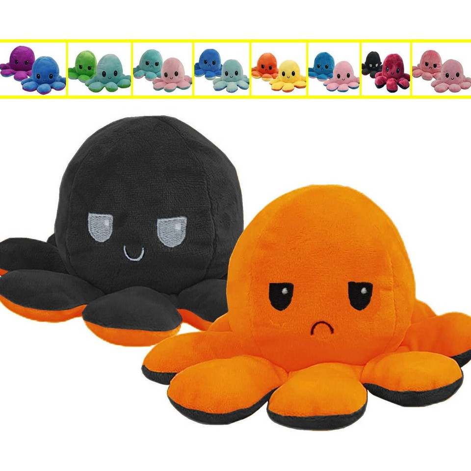Reversible Happy/Sad Octopus Plush Toy (8") product image