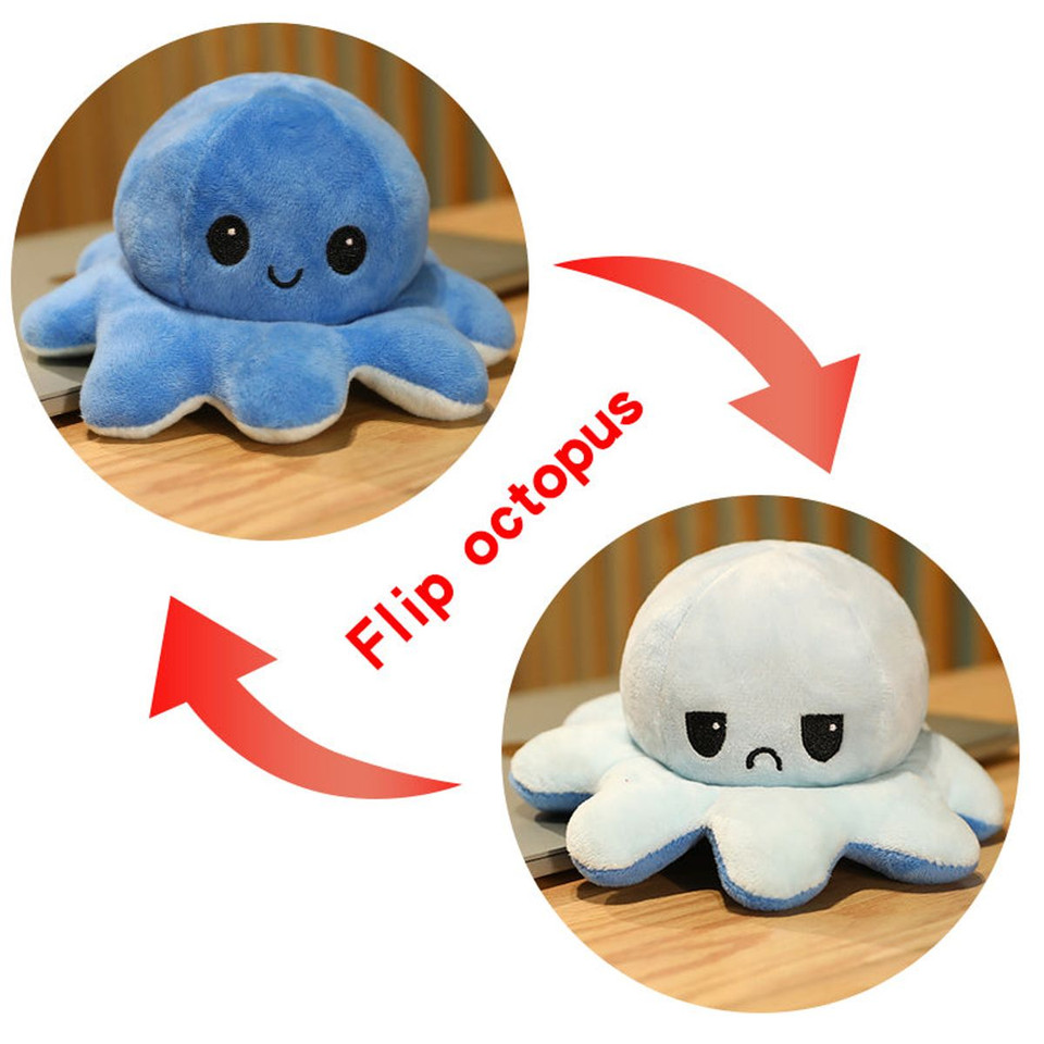 Reversible Happy/Sad Octopus Plush Toy (8") product image