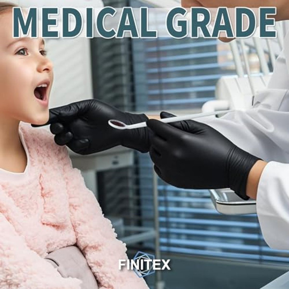 Finitex Black Nitrile Disposable Gloves (Large) product image