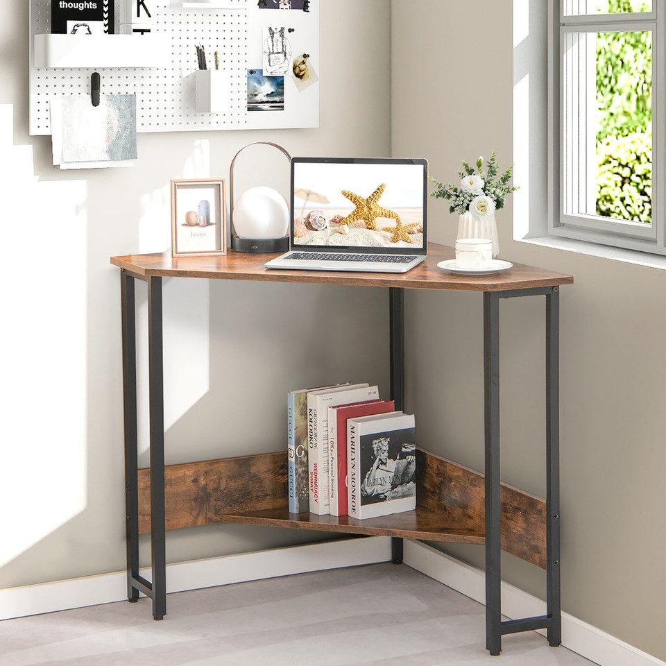 Triangle Computer Desk with Power Outlets product image