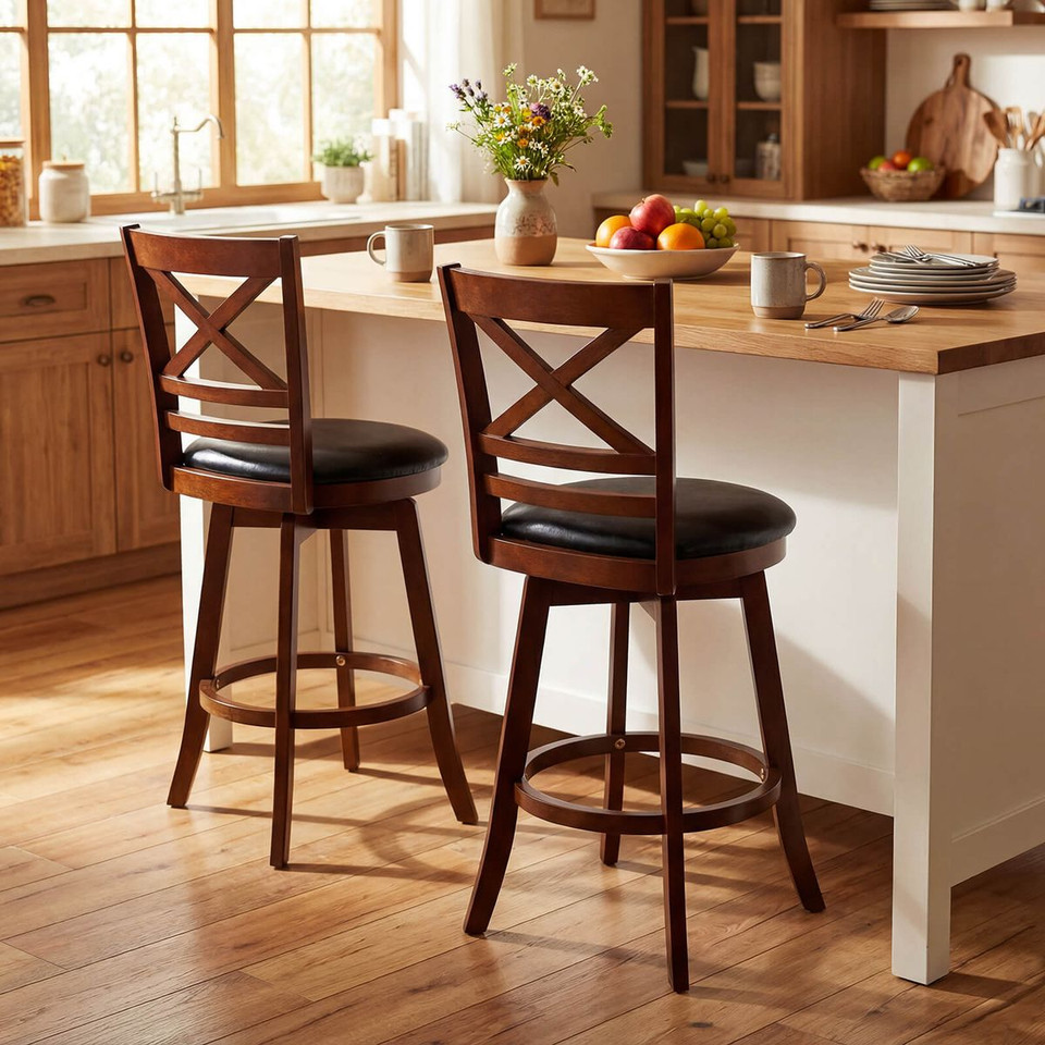 25” Swivel Counter Barstools with Backrest (Set of 2 or 4) product image