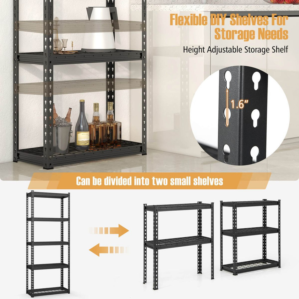 5-Tier Heavy Duty Metal Shelving Unit (Set of 4) product image