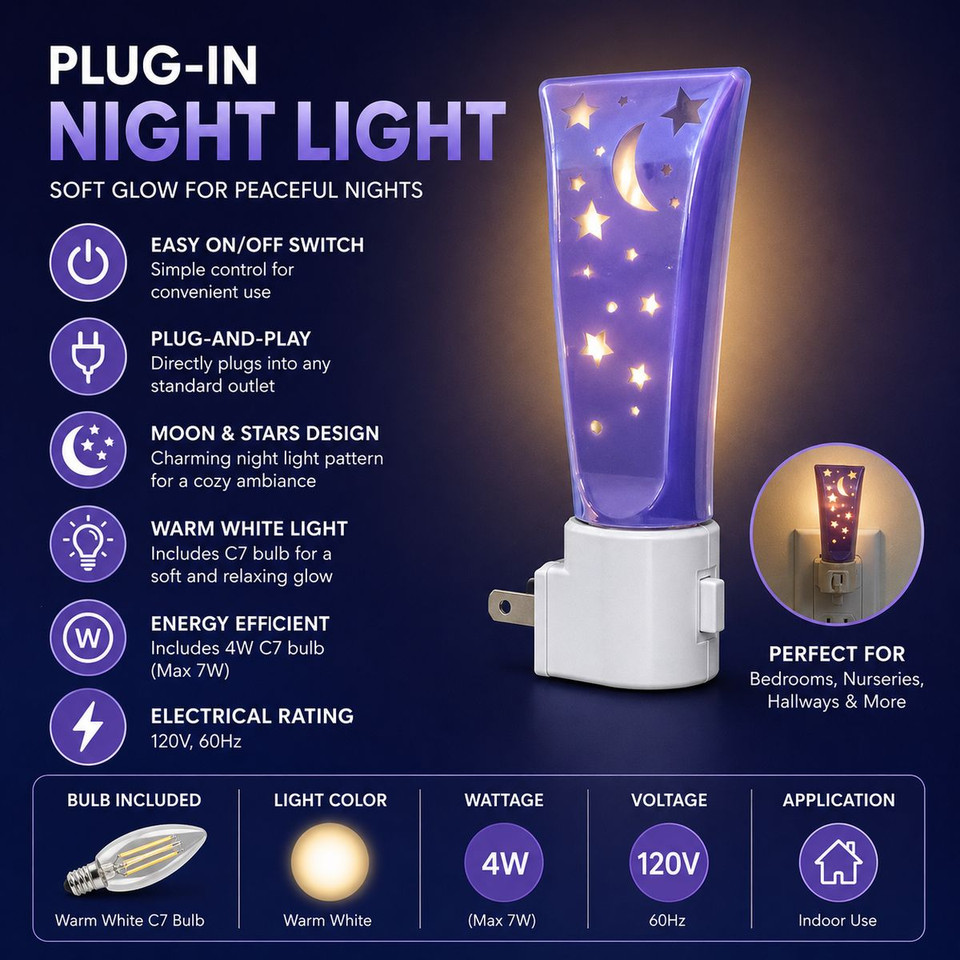 Tech Solutions Star & Moon Plug-In Night Light  product image