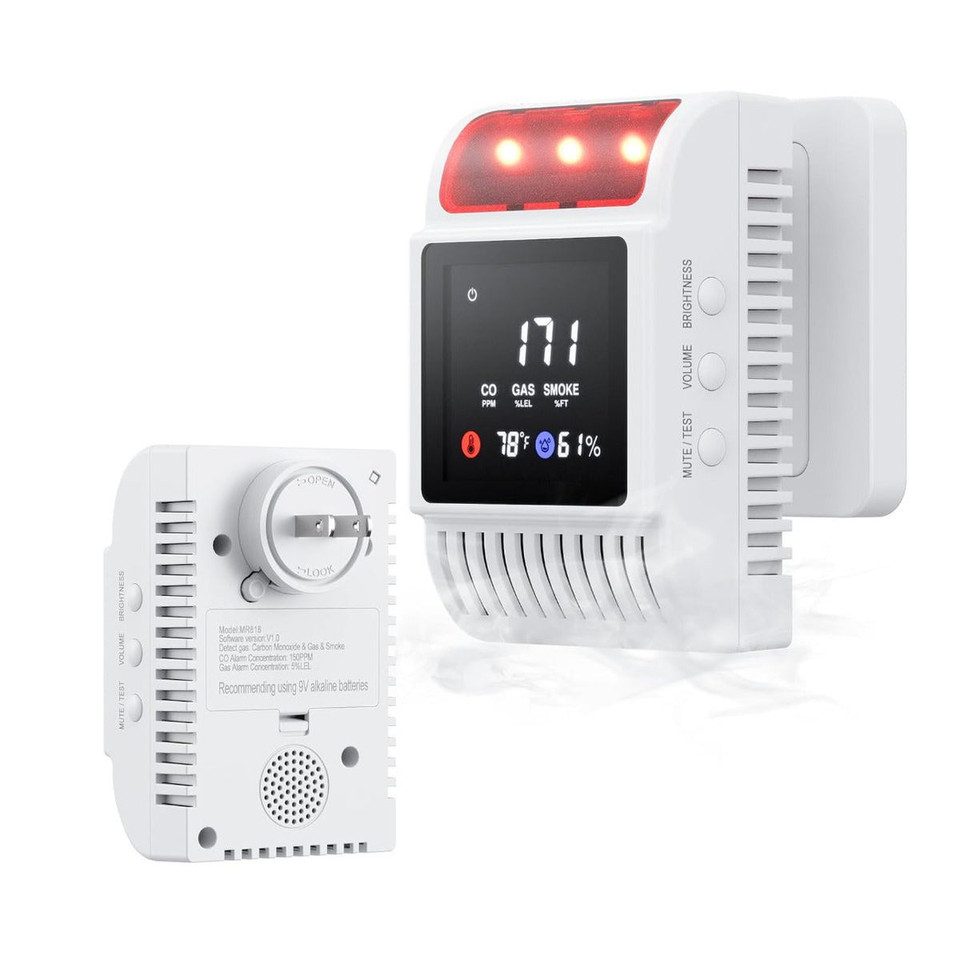HAKOL 6-in-1 Carbon Monoxide, Smoke & Natural Gas Detector product image