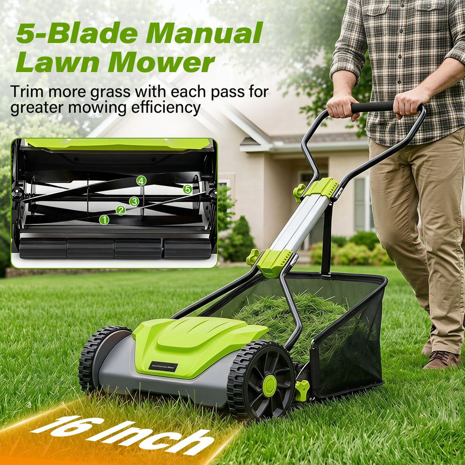 5-Blade Push Reel Lawn Mower product image