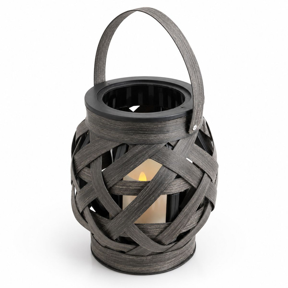 Decorative Basket Weave Lantern with LED Candle product image