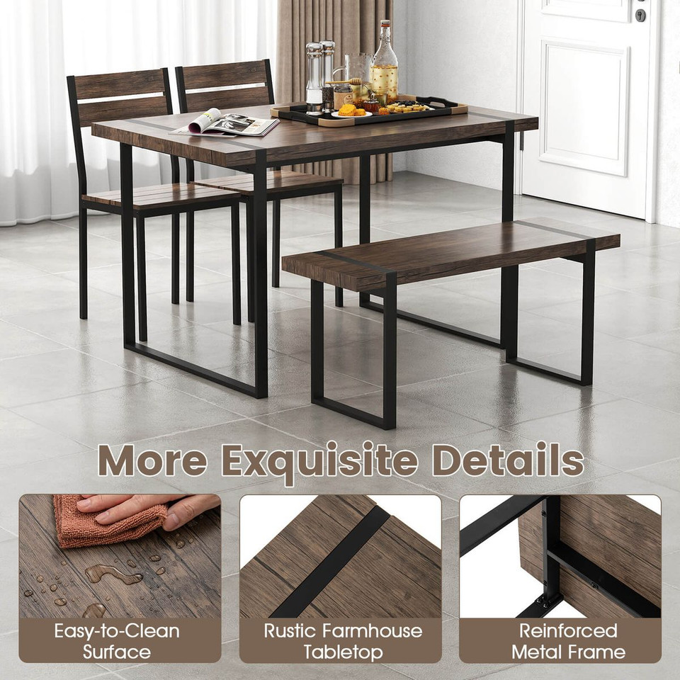 47” Dining Table Set with 2 Chairs and Bench product image