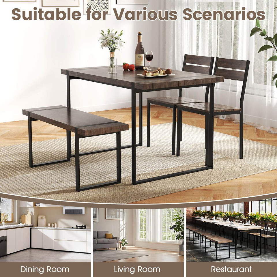 47” Dining Table Set with 2 Chairs and Bench product image