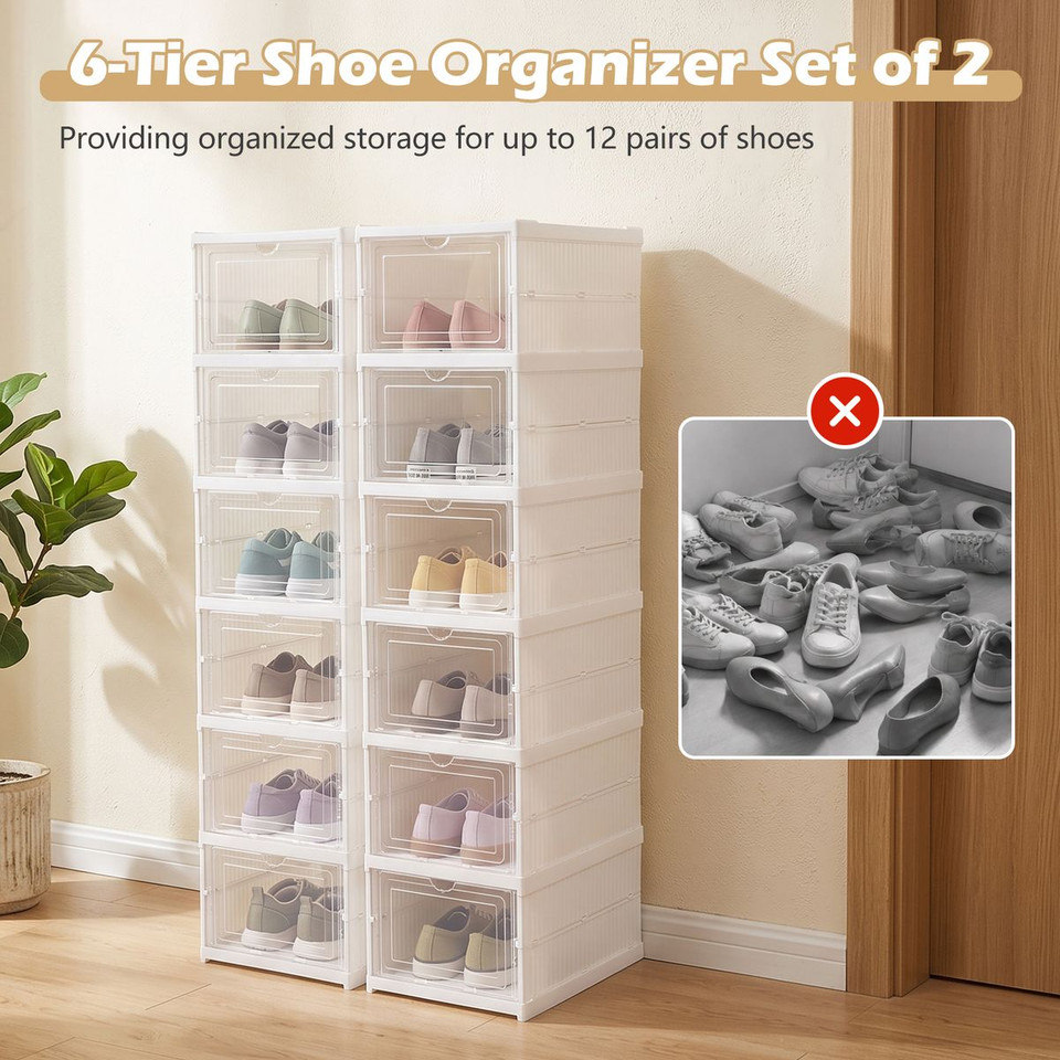 6-Tier Foldable Shoe Boxes  product image