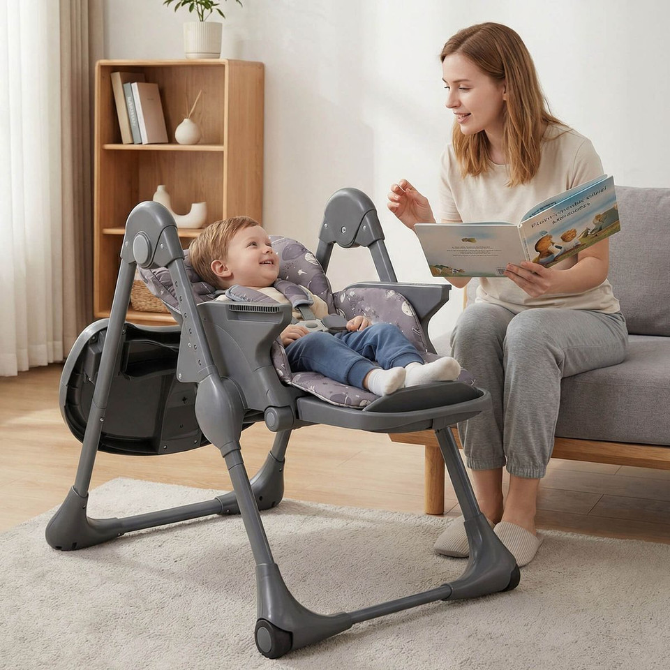  Foldable High Chair with 3-Position Backrest/Footrest  product image