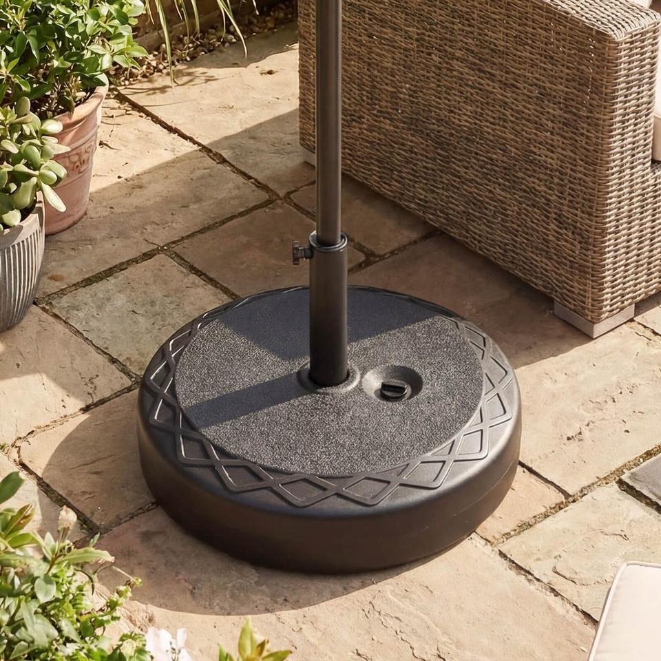Fillable Patio Umbrella Base with Built-In Wheels and Grooved Handle product image