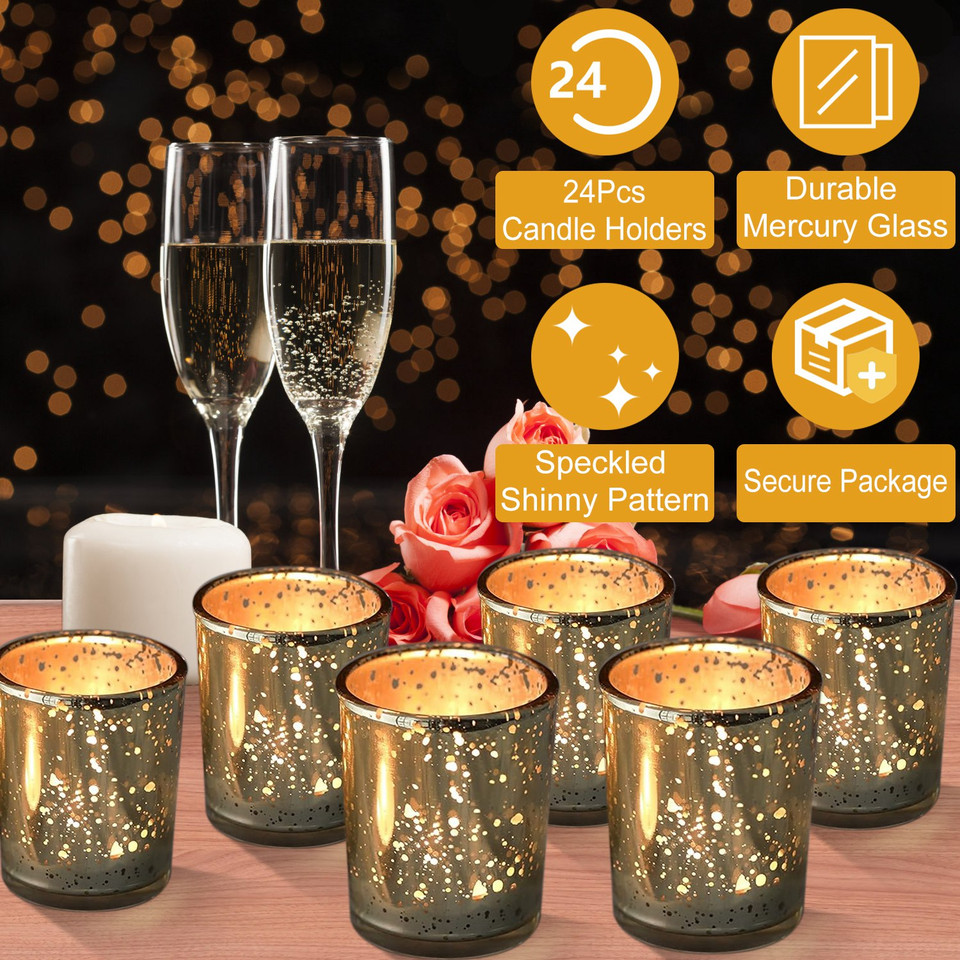 Mercury Glass Votive Tealight Candle Holder (24-Pack) product image