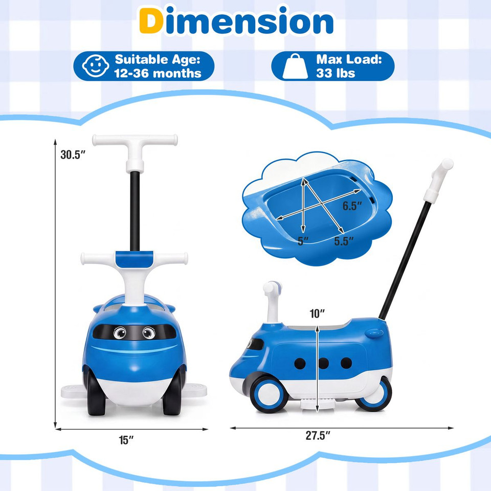 2-in-1 Toddler Ride On Push Car  product image