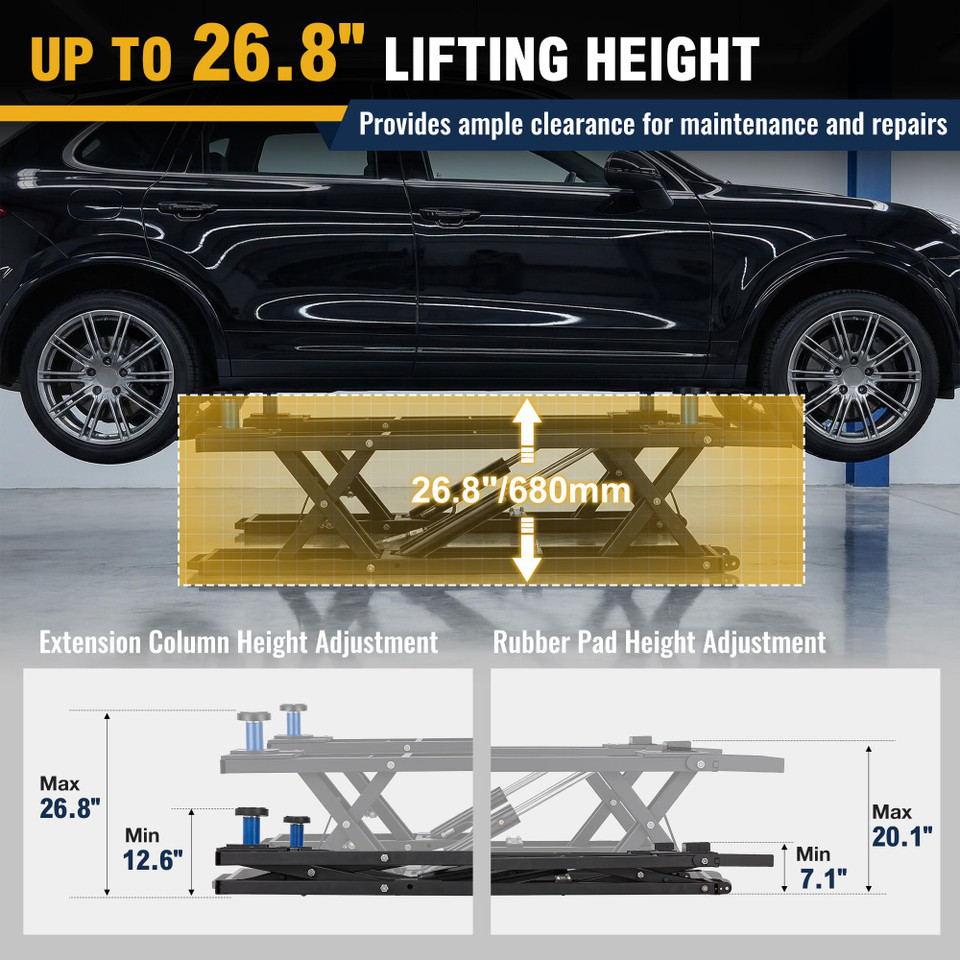 7000LBS Portable Heavy-Duty Hydraulic Quick Jack with 26.8" Max Height product image