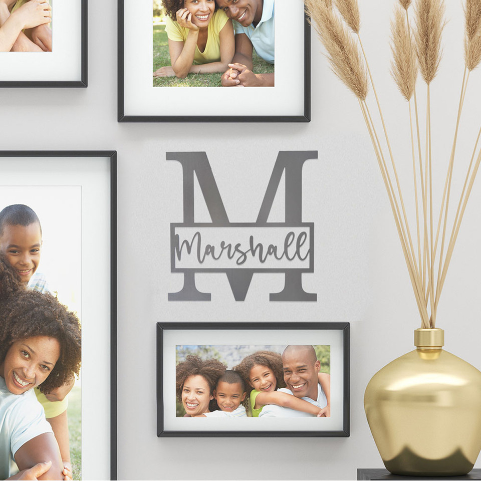 12- or 15-Inch Personalized Metal Family Monogram Last Name Sign product image