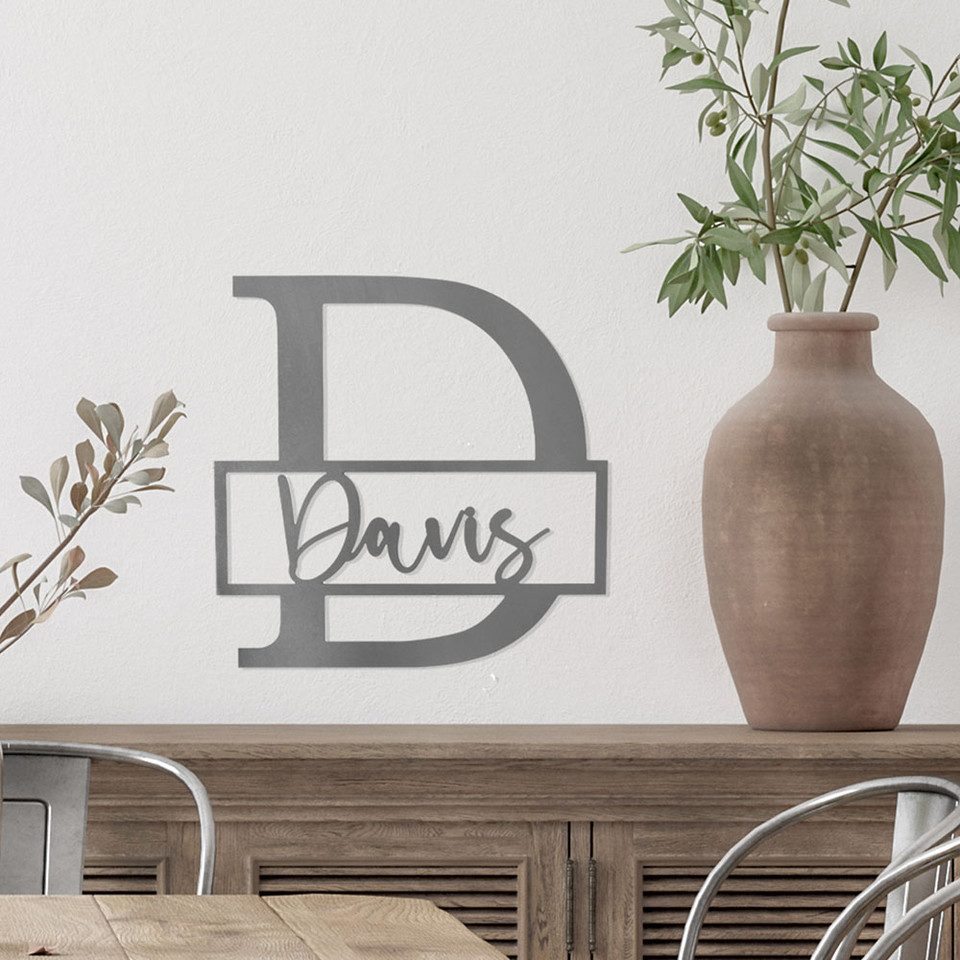 12- or 15-Inch Personalized Metal Family Monogram Last Name Sign product image