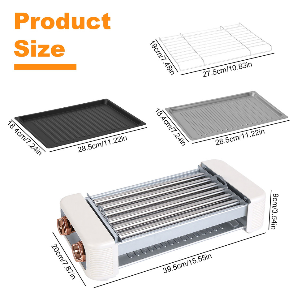 3‑in‑1 Electric Hot Dog Roller with Grill and Griddle product image