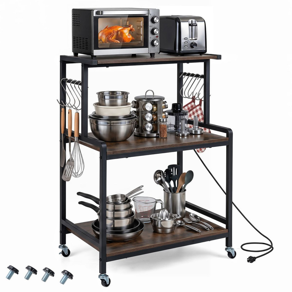 3-Tier Kitchen Rolling Cart product image