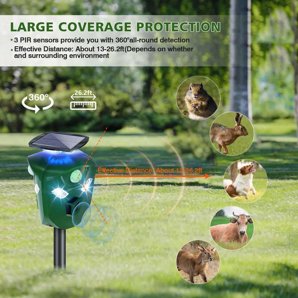 360° Ultrasonic Solar Animal Repeller product image