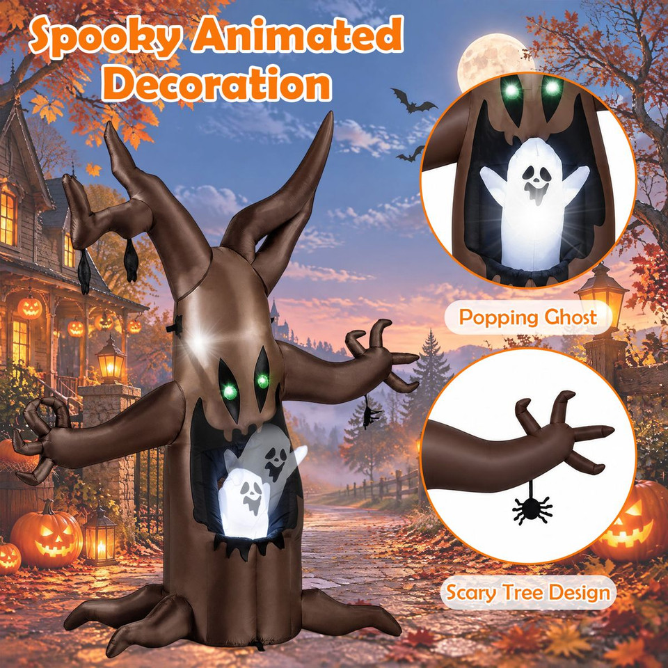 8-foot Halloween Inflatable Tree with Animated Ghost product image