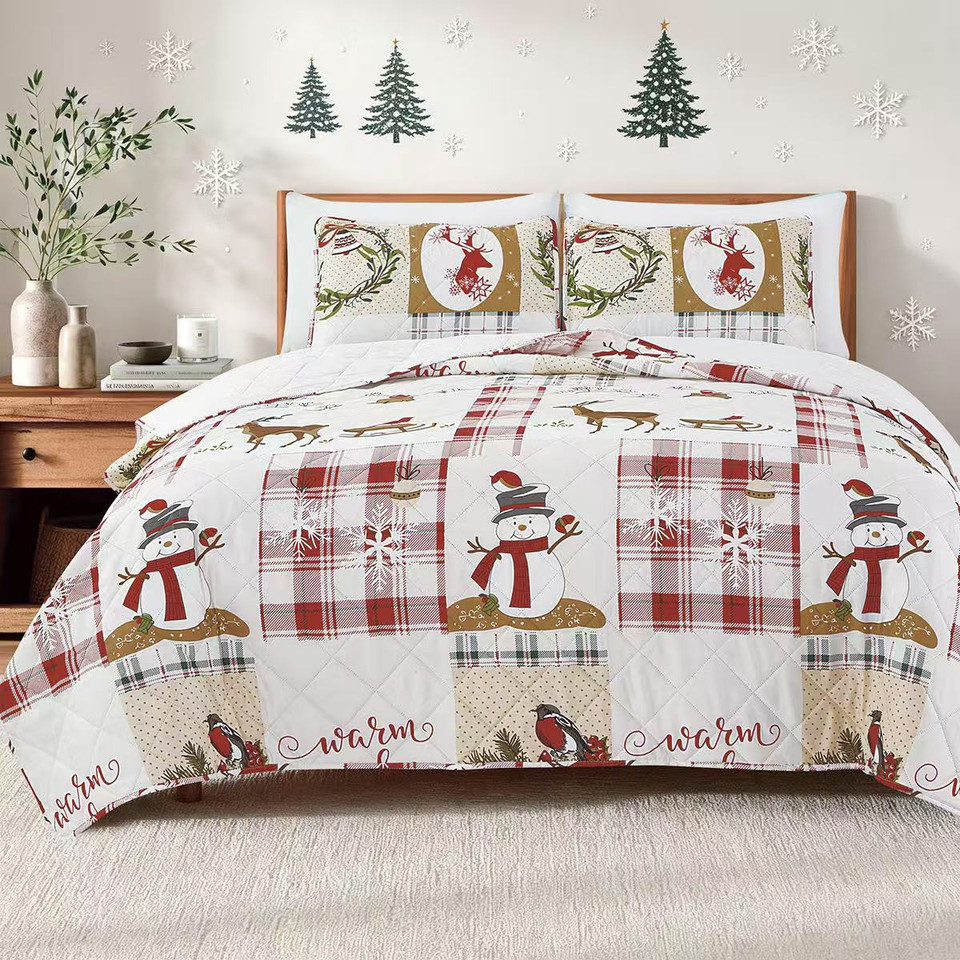 Dan River 3-Piece Christmas Print Pinsonic Quilt Set product image