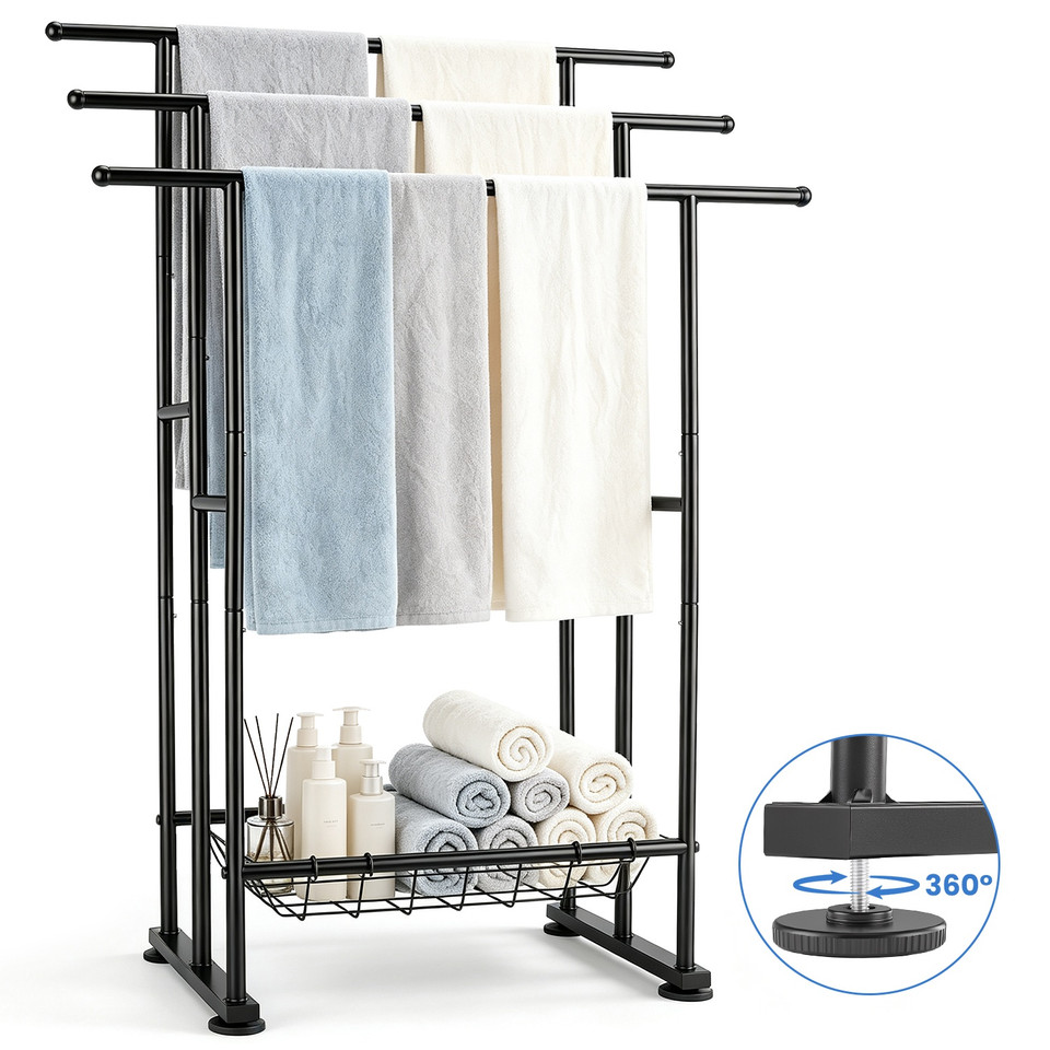 3-Tier Freestanding Bathroom Towel Rack product image