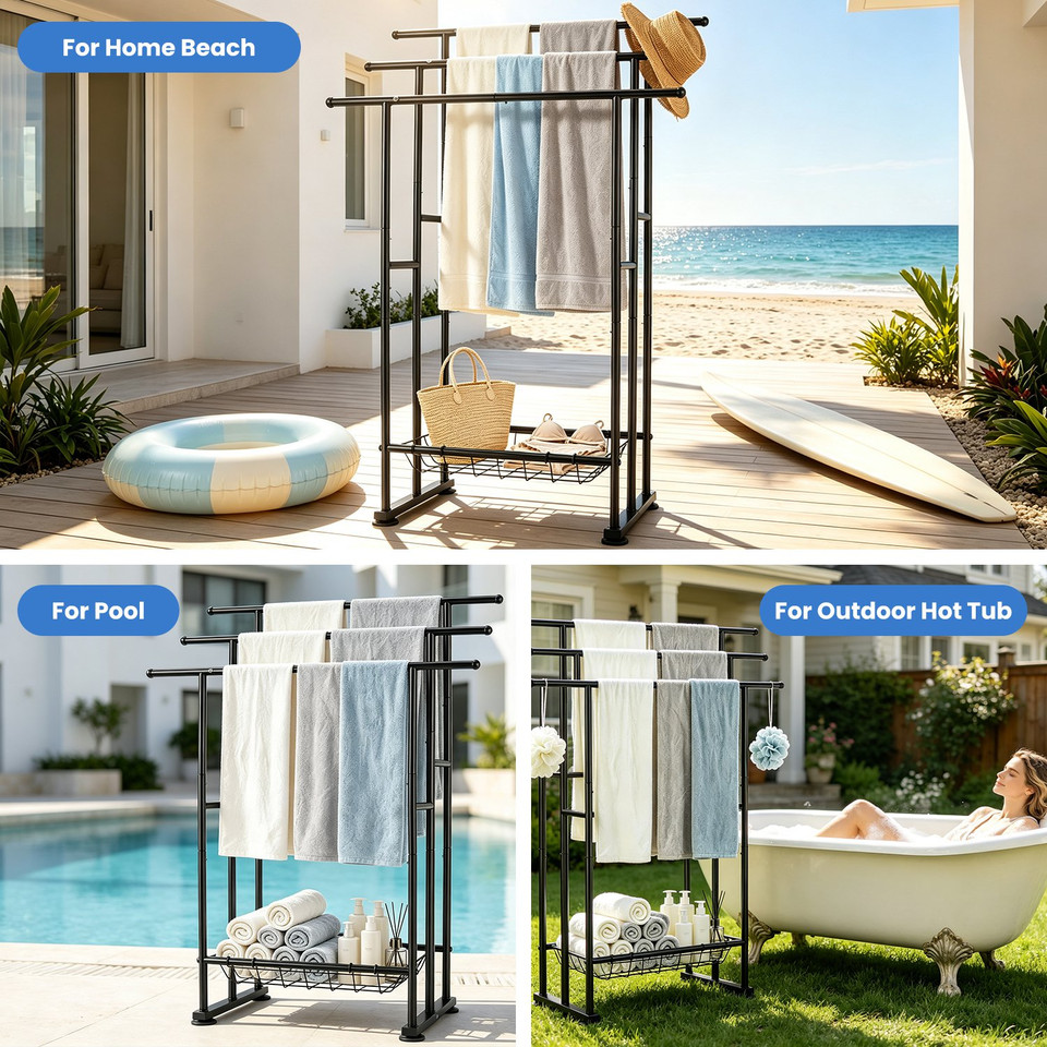 3-Tier Freestanding Bathroom Towel Rack product image