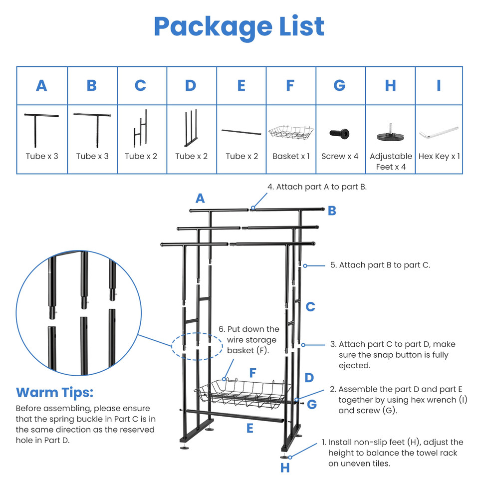 3-Tier Freestanding Bathroom Towel Rack product image