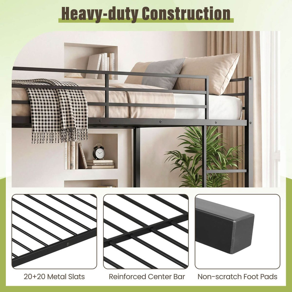Modern Heavy-Duty Bunk Bed with Built-In Safety Ladder product image