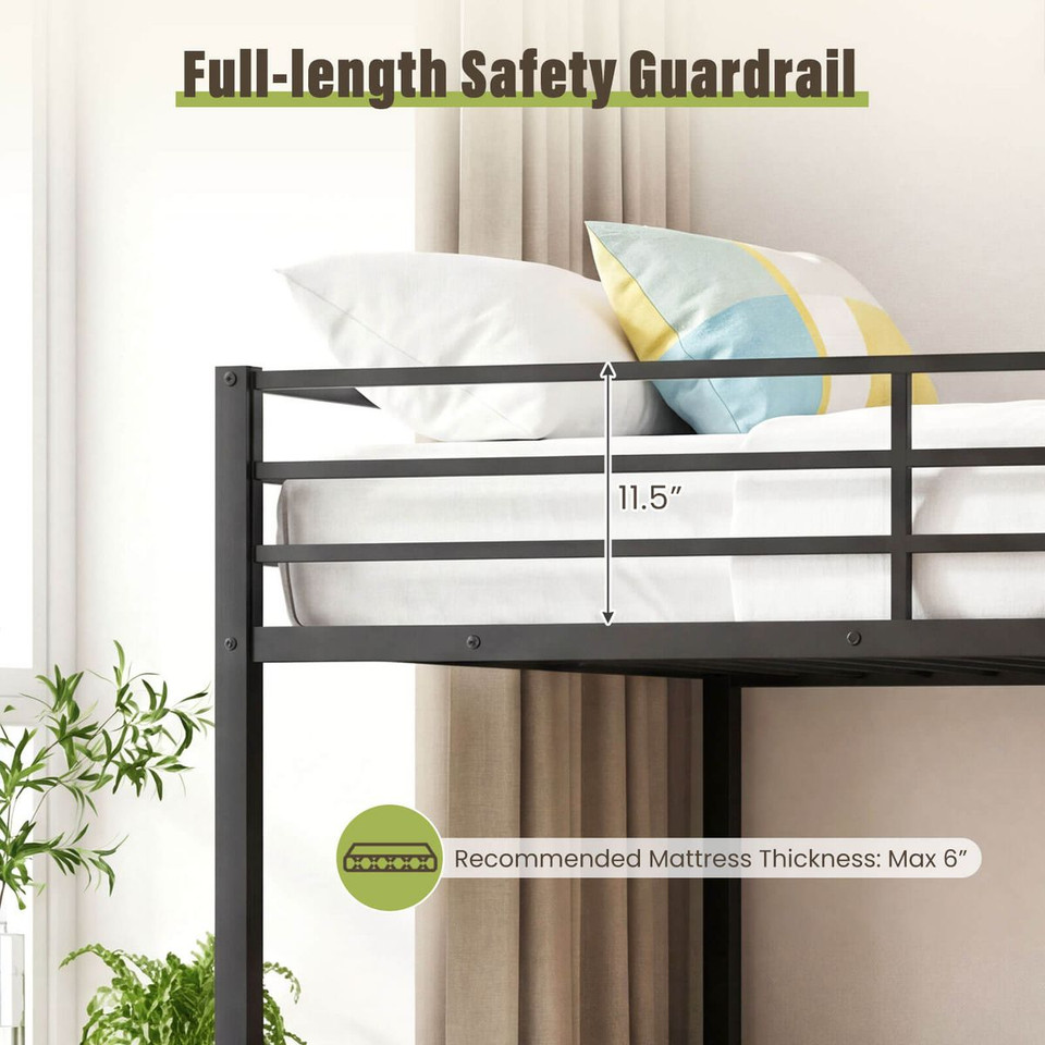 Modern Heavy-Duty Bunk Bed with Built-In Safety Ladder product image