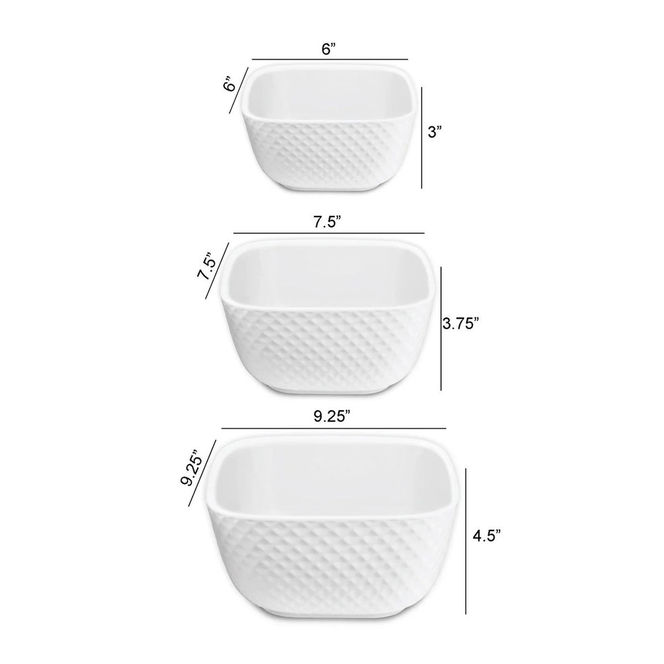 Le Regalo 3-Piece Stoneware Square Bowl Set product image