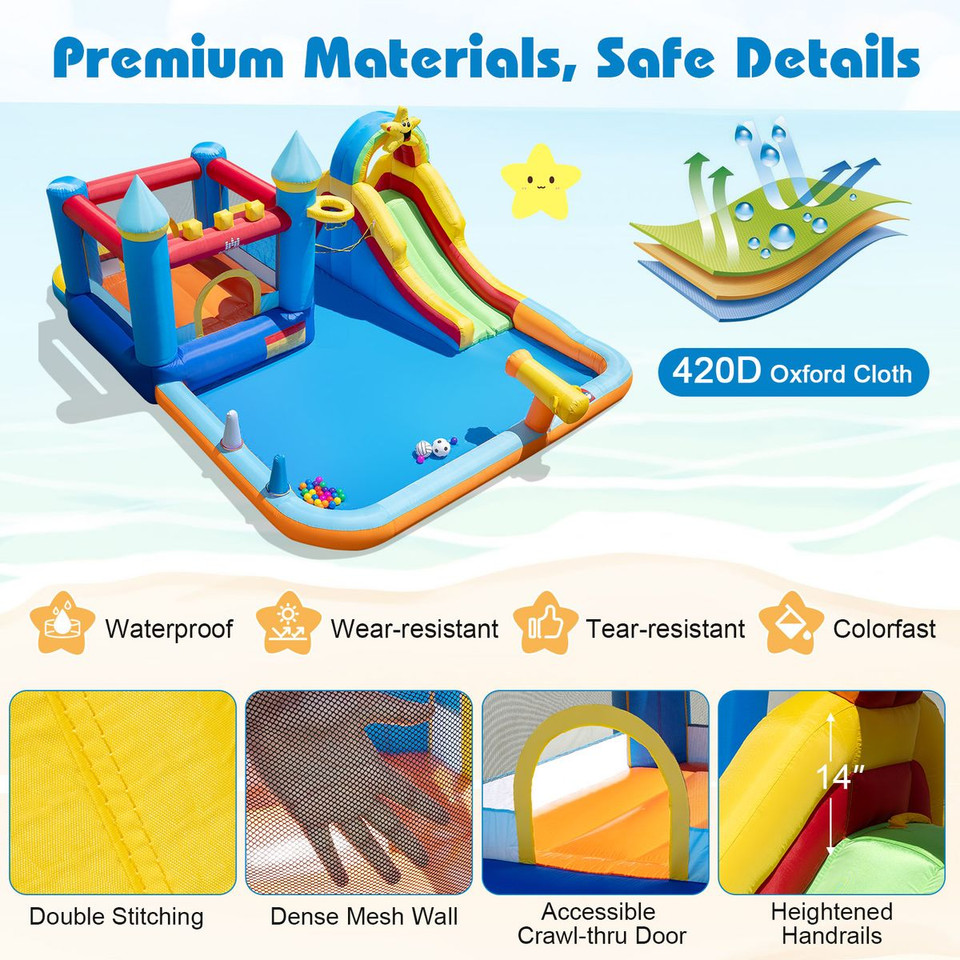 Giant Water Slide Bounce House with  Climbing Wall and Splash Pool product image