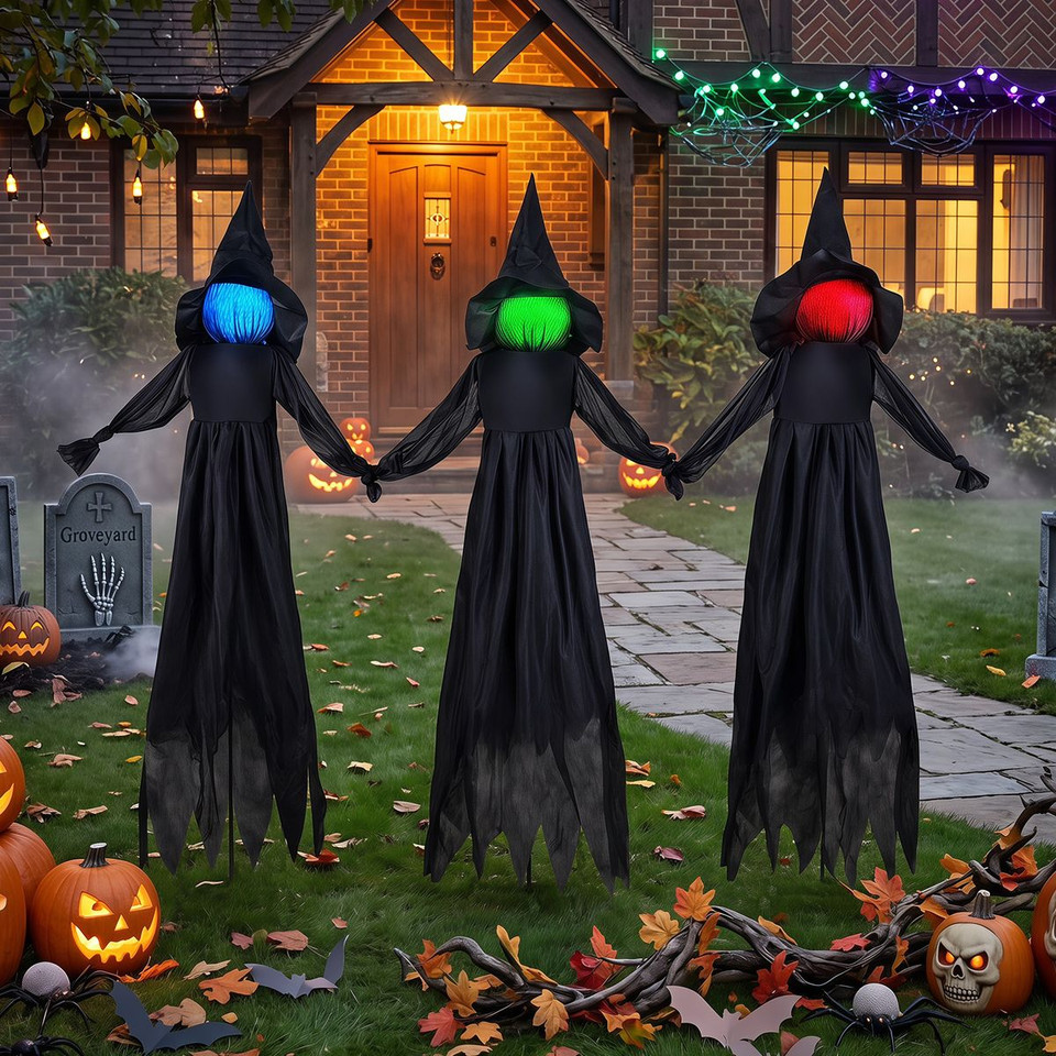 4.3-foot Halloween Light Up Witch Decoration (3-Pack) product image