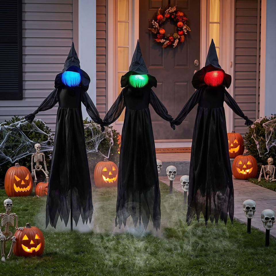4.3-foot Halloween Light Up Witch Decoration (3-Pack) product image