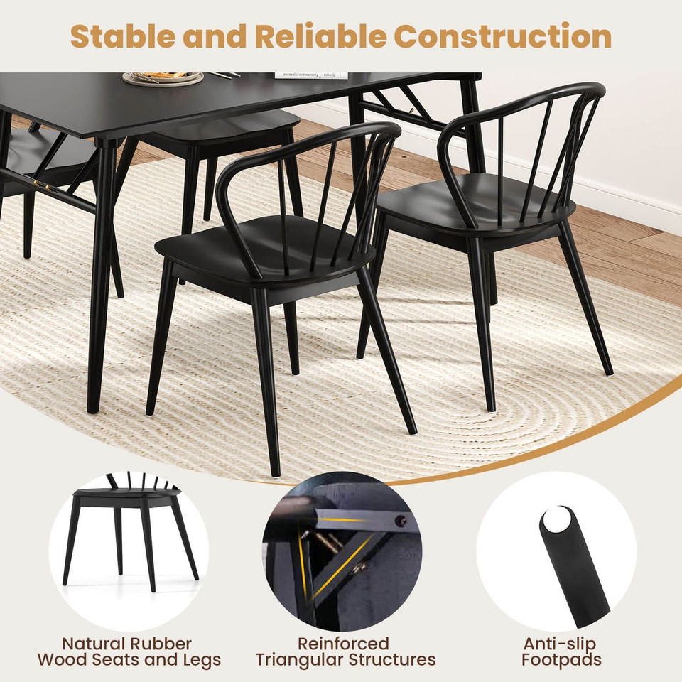  Wooden Dining Chair with High Spindle Backs (Set of 2 or 4) product image
