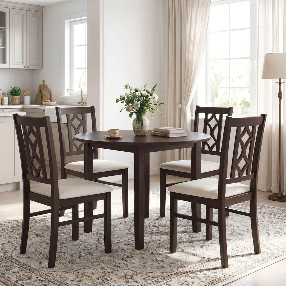 Dining Chairs with Hollowed Backrest and Padded Seat (Set of 2 or 4) product image