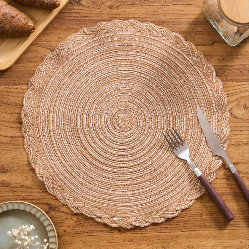 Round Woven Placemat with Braid Edge product image