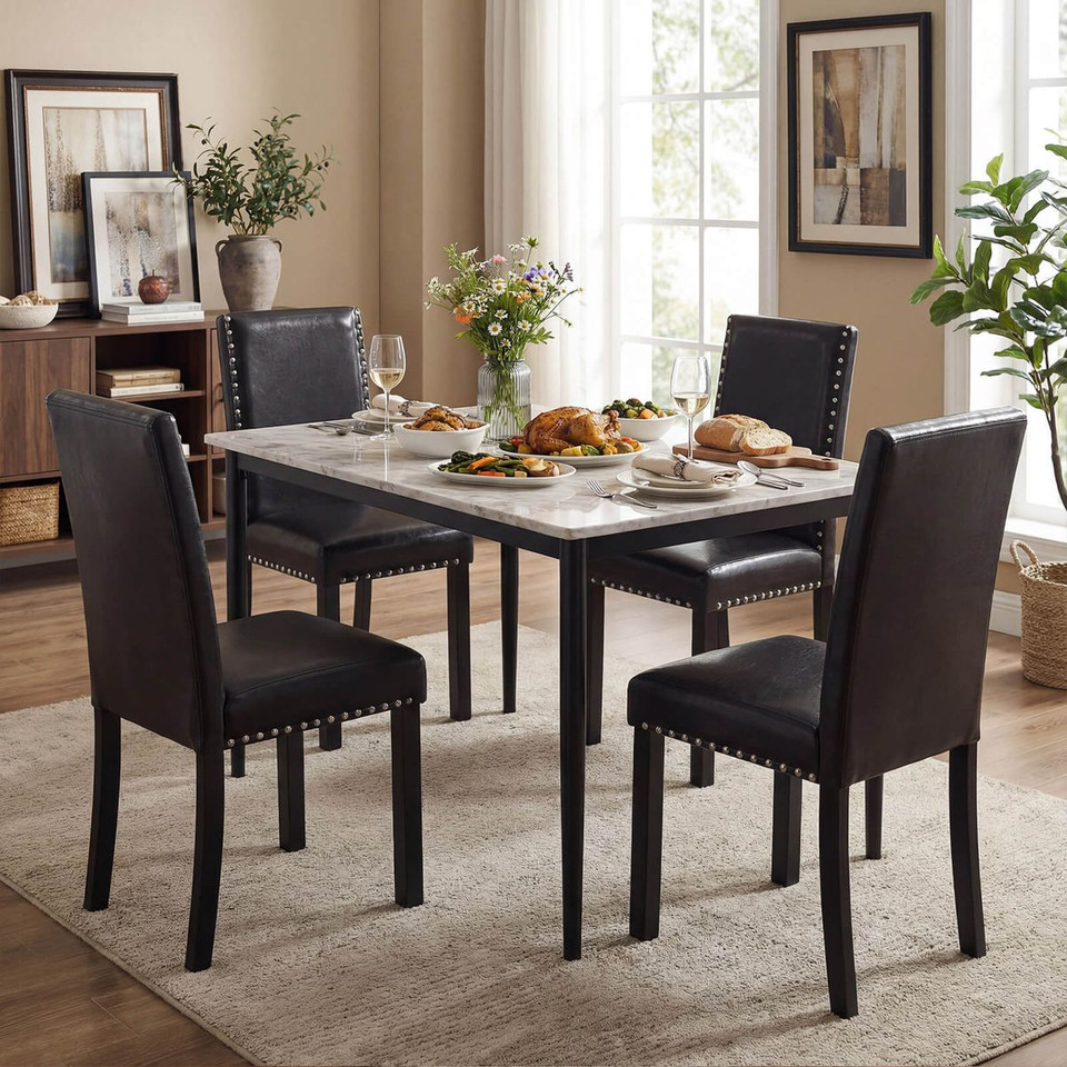 Dining Chair with Smooth Faux Leather Upholstery (Set of 2 or 4) product image