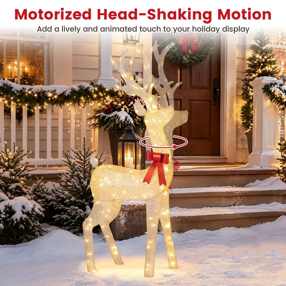 Golden Reindeer with 130 Warm Yellow LEDs product image