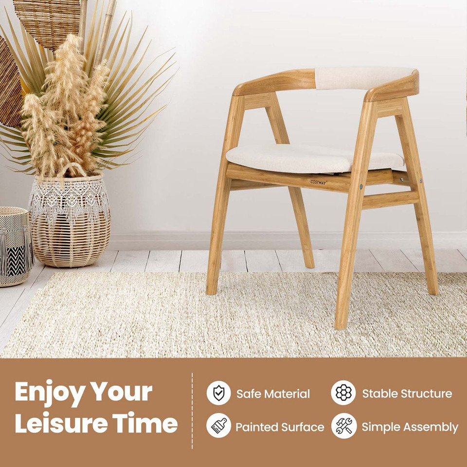 Leisure Bamboo Dining Chair with Curved Back product image